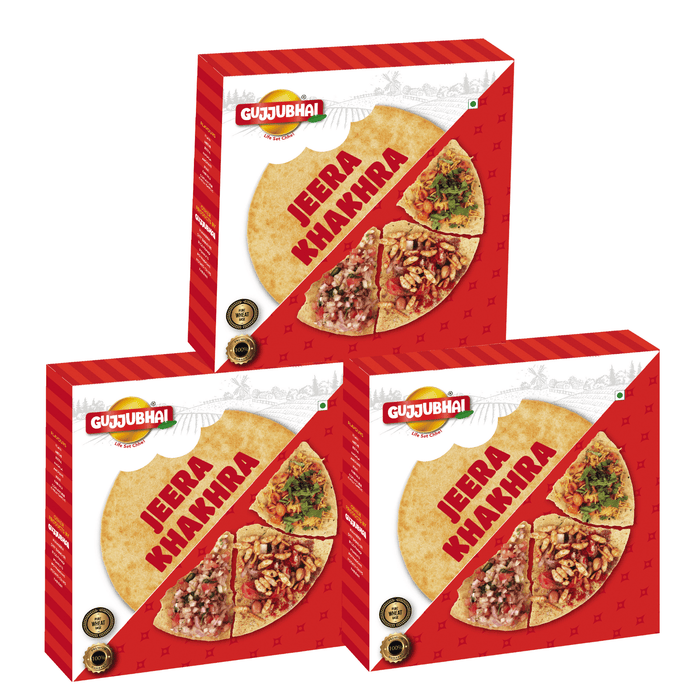 GujjuBhai Jeera Khakhra – Pack of 3 | Roasted Whole Wheat Snack | Cumin FlavourGujjuBhai Jeera Khakhra – Pack of 3 | Roasted Whole Wheat Snack | Cumin Flavour