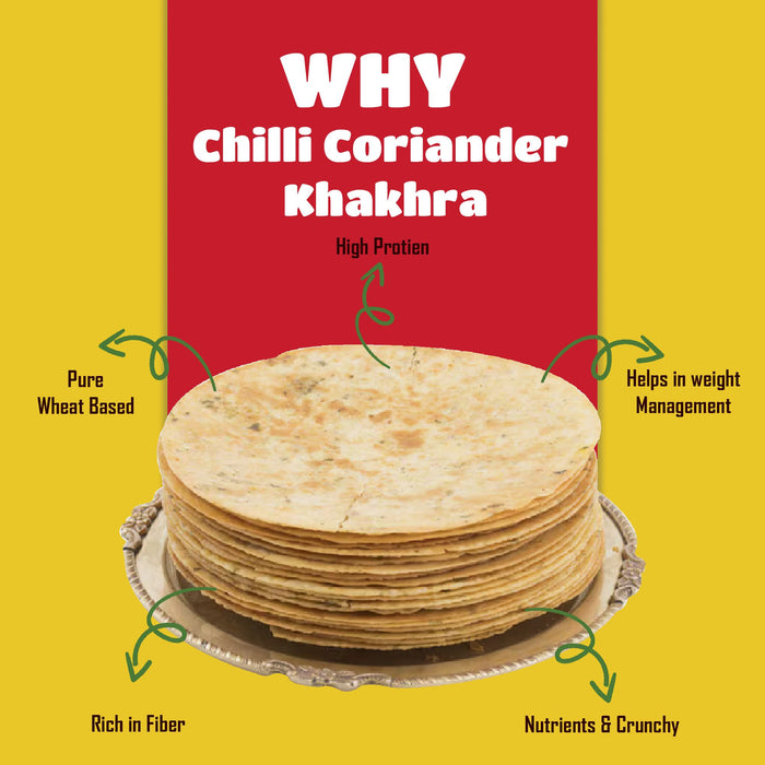 GujjuBhai Khakhra Combo – Plain, Masala & Chilli Coriander | Roasted Wheat Snacks | Gujarati Flavours | Healthy Tea-Time Snack | Pack of 3 (180g Each)