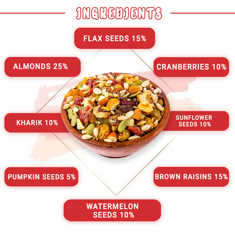 Nutorio Trail Mix 225-gram Roasted Snacks High Protein, Healthy Dry Fruits, Berries & Seeds for Eating, Workout Seeds, Multi Combo Snack (Trail Mix) (Pack 15 x 15gm Each)