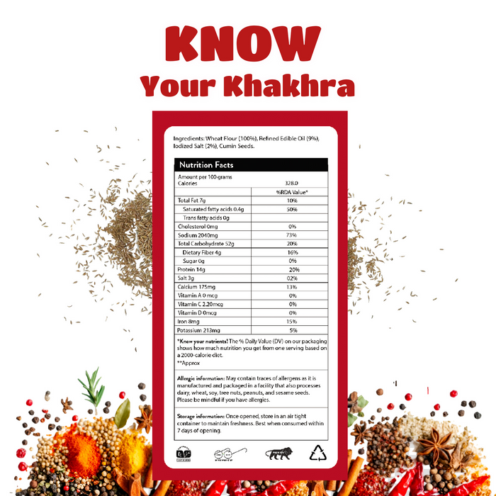 GujjuBhai Jeera Khakhra – Pack of 3 | Roasted Whole Wheat Snack | Cumin FlavourGujjuBhai Jeera Khakhra – Pack of 3 | Roasted Whole Wheat Snack | Cumin Flavour