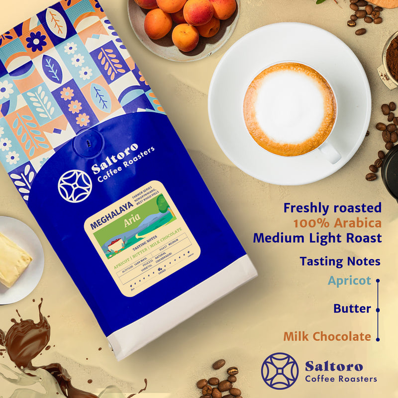 Aria - Ground Coffee -  Medium Dark Roast Premium Coffee - 100% Arabica