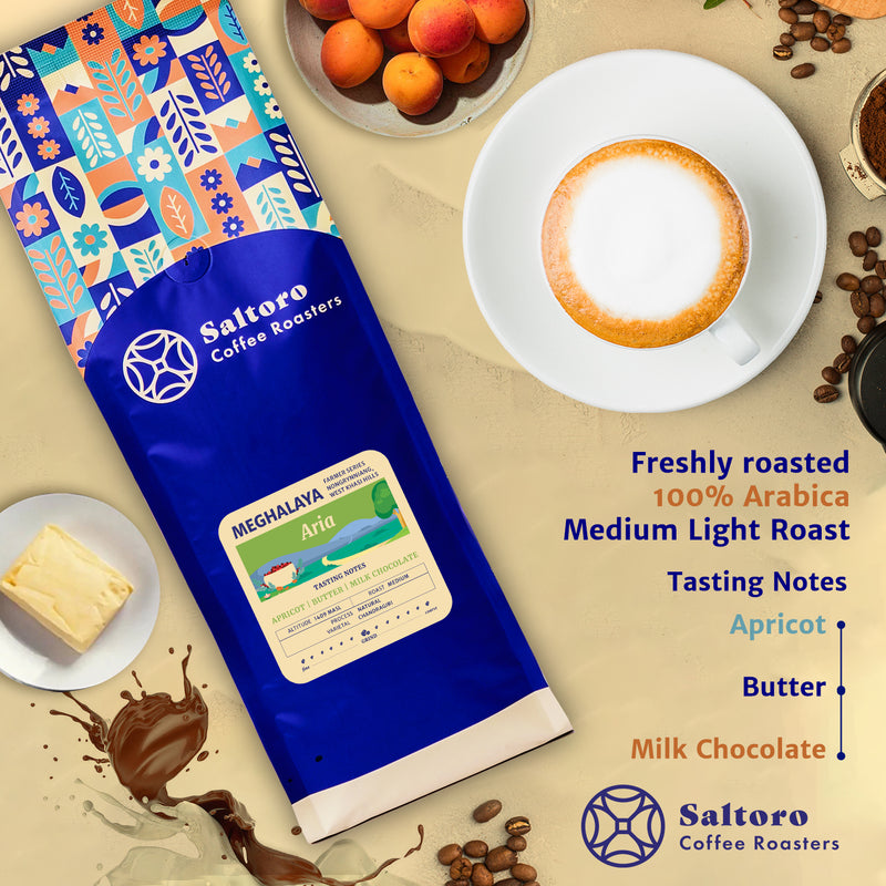 Aria - Whole Beans -  Medium Dark Roast Premium Coffee - 100% Arabica