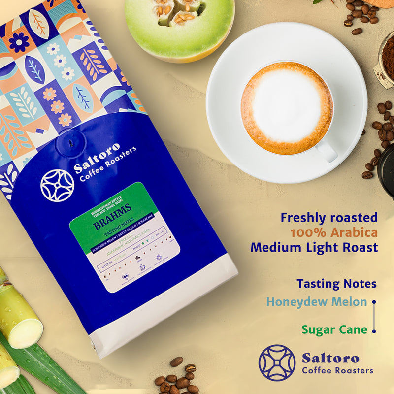 Brahms - Ground Coffee -   Medium Light Roast Premium Coffee - 100% Arabica