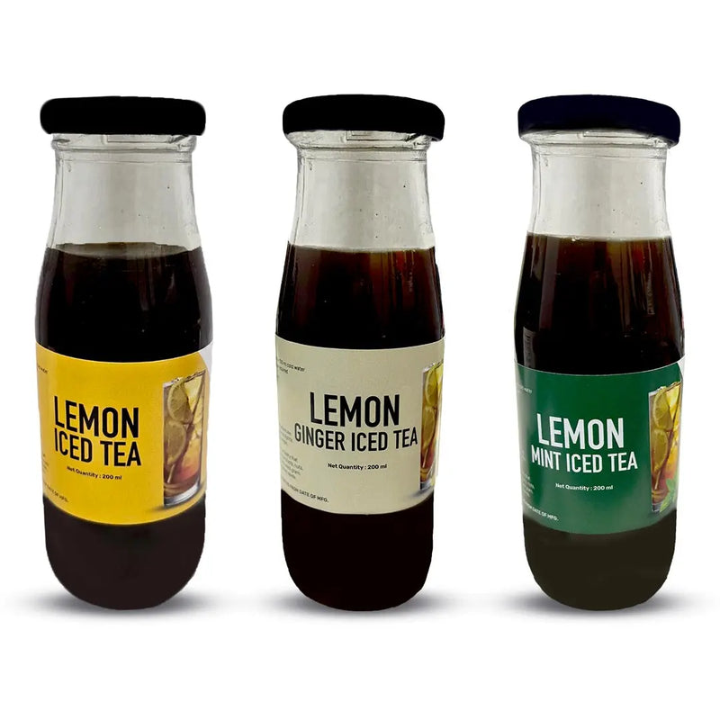 Combo of Lemon, Lemon Ginger & Lemon Mint Iced Tea – by Gulabs, Chennai