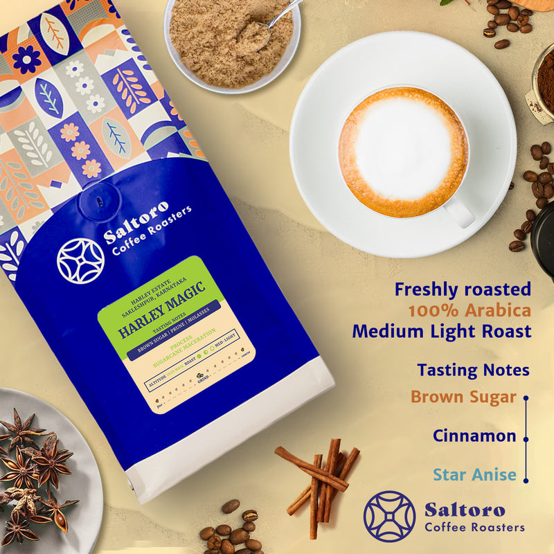 Harley Magic - Ground Coffee  Medium Light Roast Premium Coffee - 100% Arabica