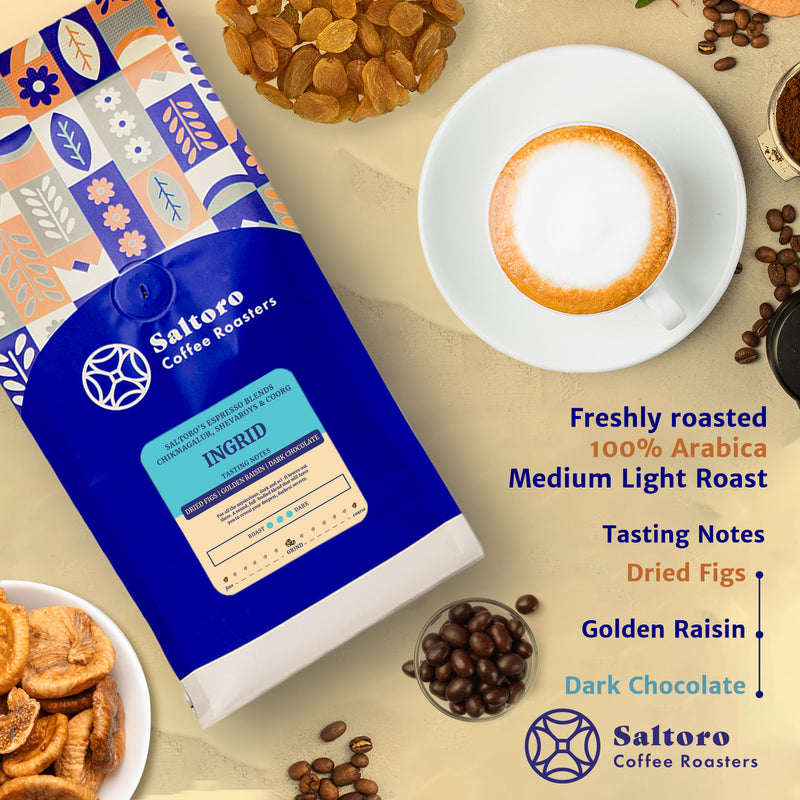 Ingrid - Ground Coffee  Dark Roast Premium Coffee - 100% Arabica