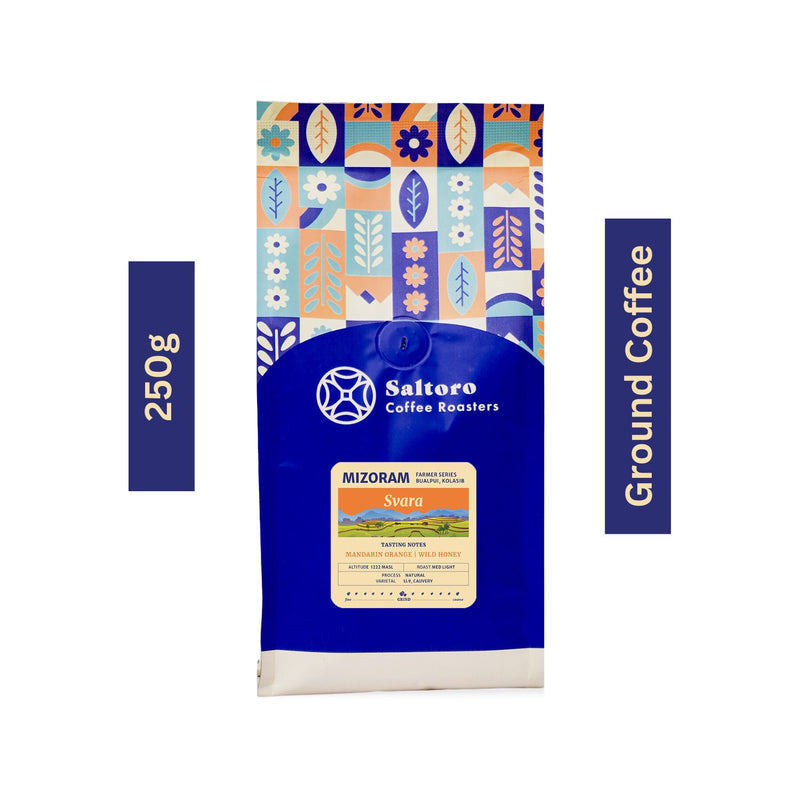Svara - Ground Coffee -   Medium Light Roast Premium Coffee - 100% Arabica