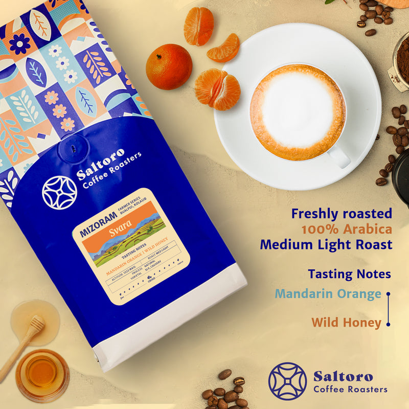 Svara - Ground Coffee -   Medium Light Roast Premium Coffee - 100% Arabica