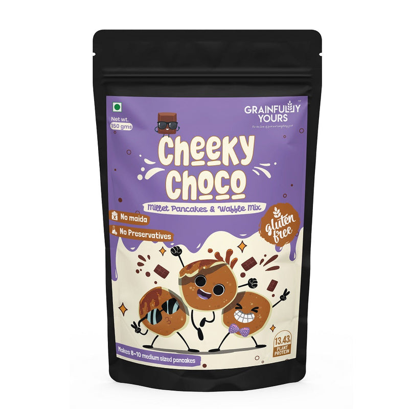 A Combo of all our Unique Millet Pancakes & Waffle Mix - No Maida, No Preservatives, Gluten Free, Vegan (Pack of 3, 150gm each)