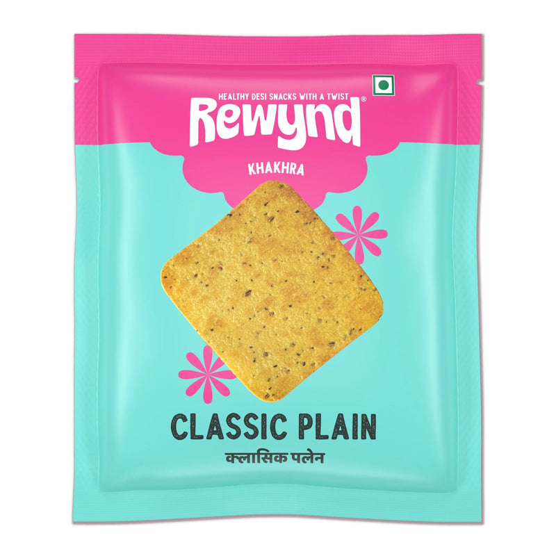 Rewynd Classic Plain Khakhra - Pack of 10 (10 x 40gm)