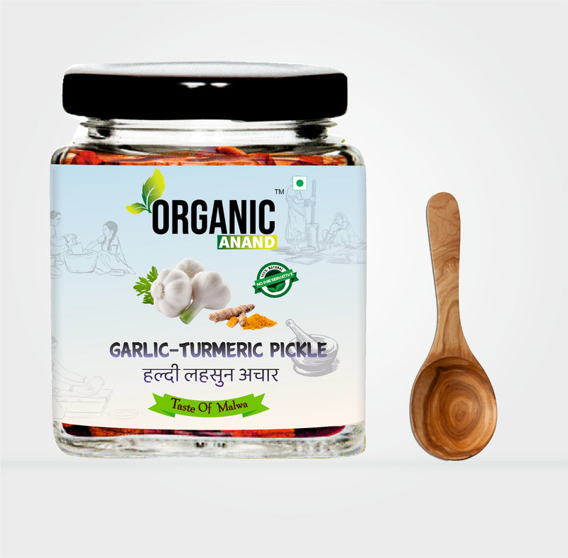 Garlic-Turmeric Pickle (Lahsoon Kachi Haldi ka Achaar)