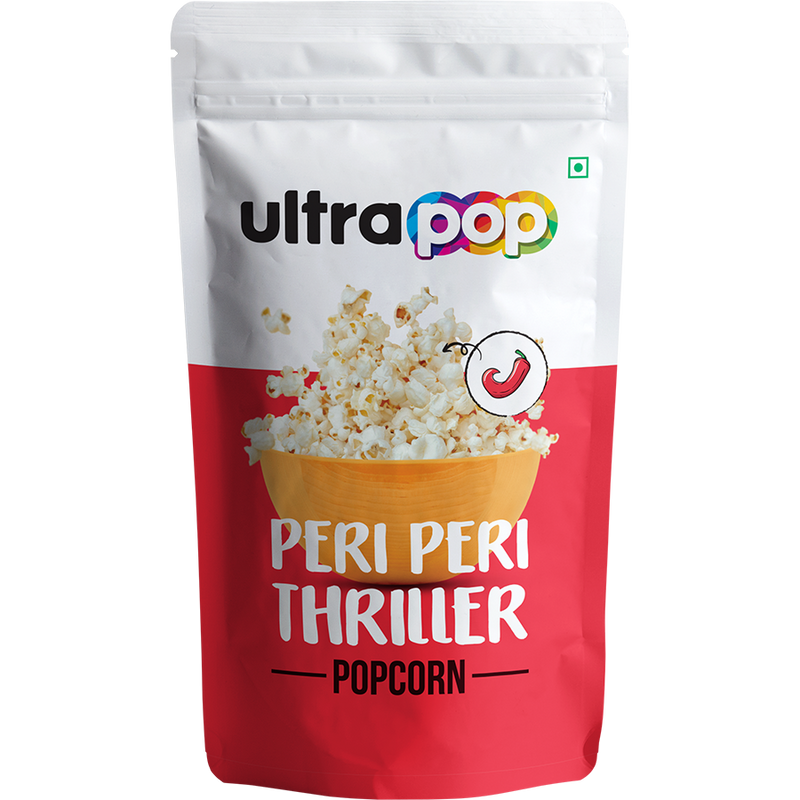 Ultrapop Flavored Ready to Eat Popped 4 Peri Peri and 4 Cheese Popcorn, 35 g Each - Pack of 8