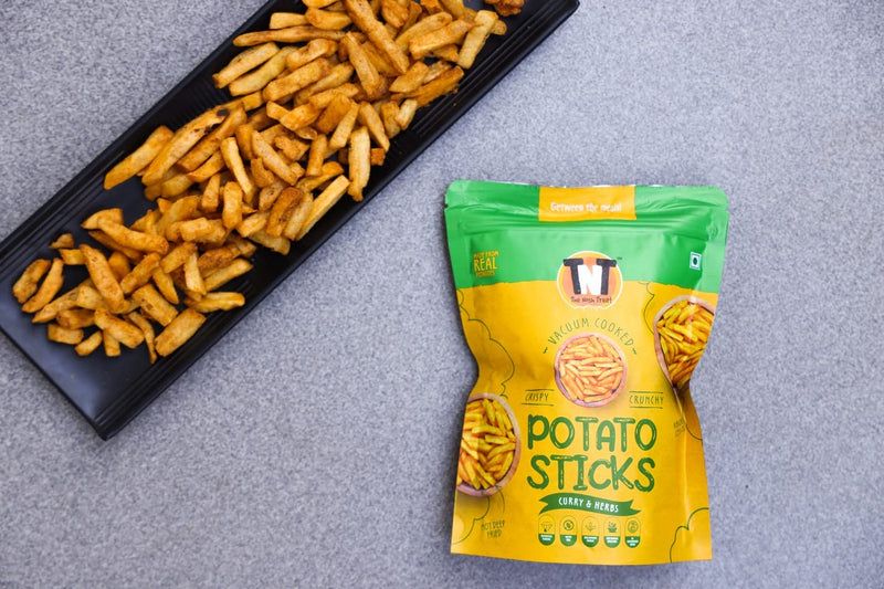Vacuum Cooked Vegetable Chips Potato Sticks with Curry & Herbs
