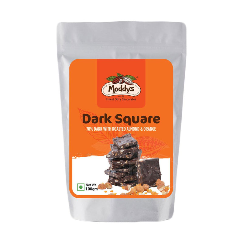 Dark Squares - 70% Dark Almond and Orange