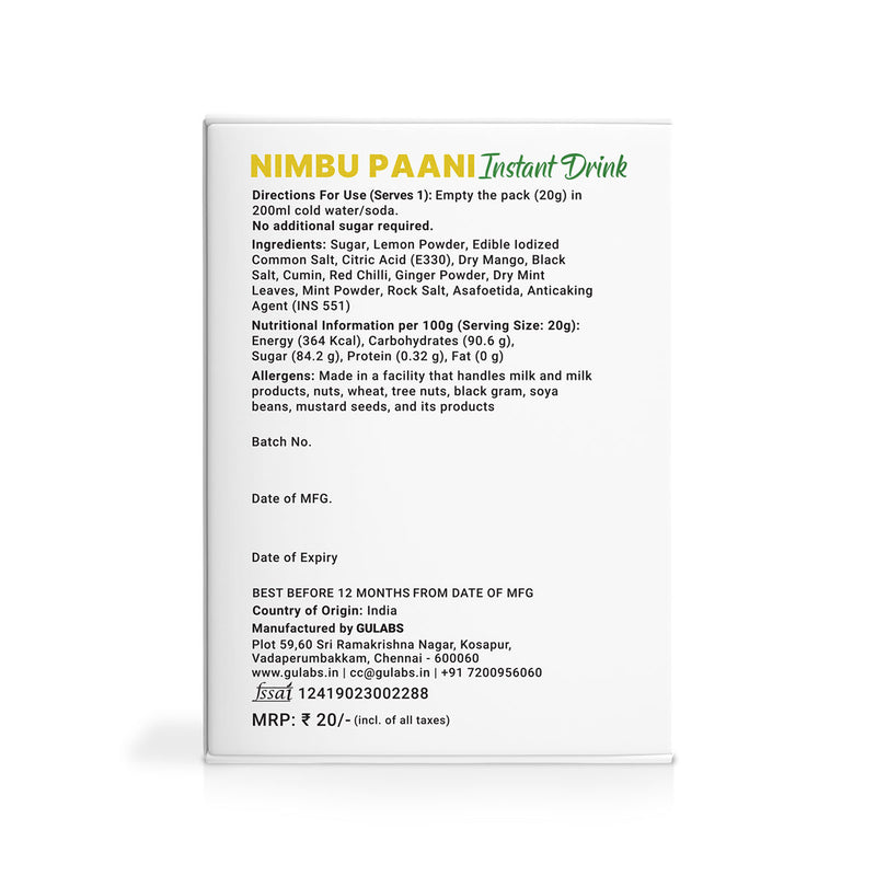 Gulabs Nimbu Paani Instant Powder