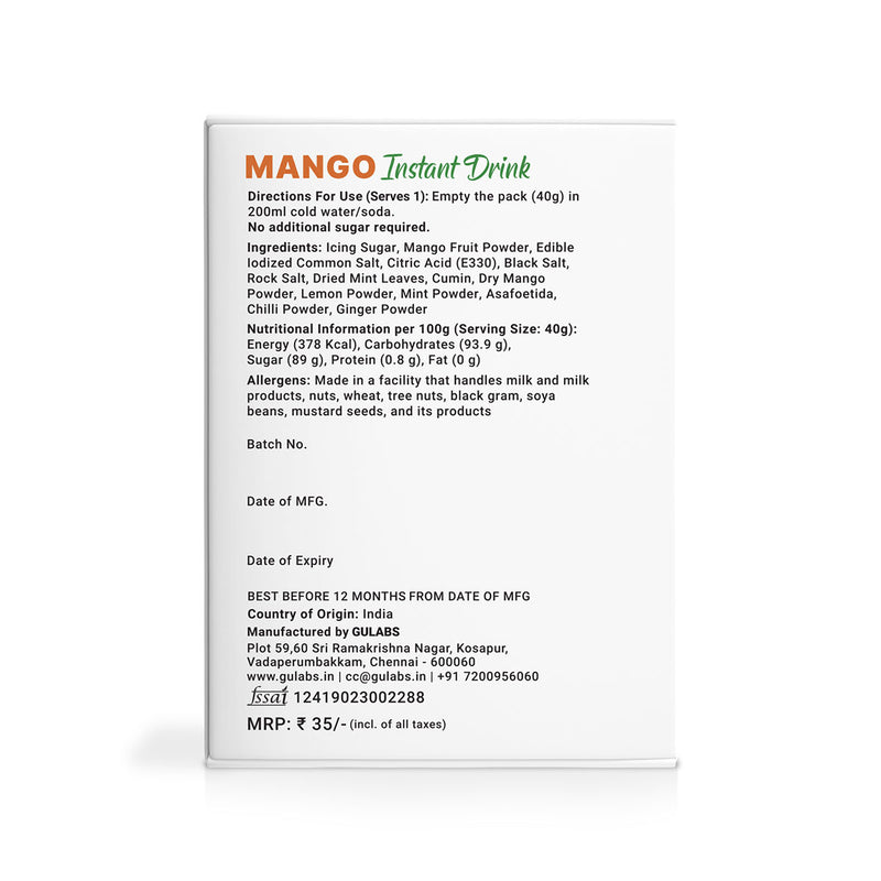 Gulabs Mango Instant Drink Powder
