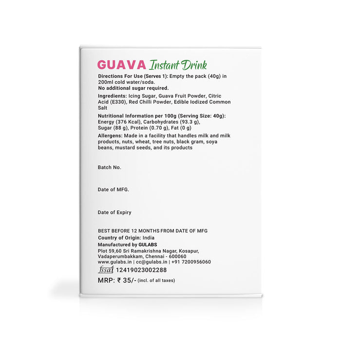 Gulabs Guava Instant Drink Powder