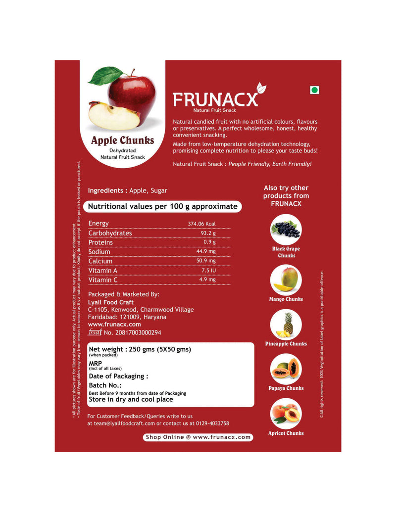 Apple Chunks (Pack of 5*50Gms)
