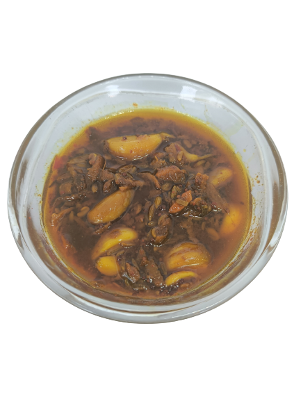 Garlic-Turmeric Pickle (Lahsoon Kachi Haldi ka Achaar)