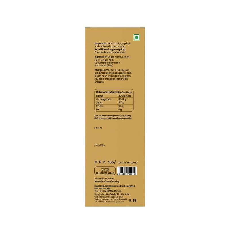 Gulabs Mini Lemon Ginger Sharbat
