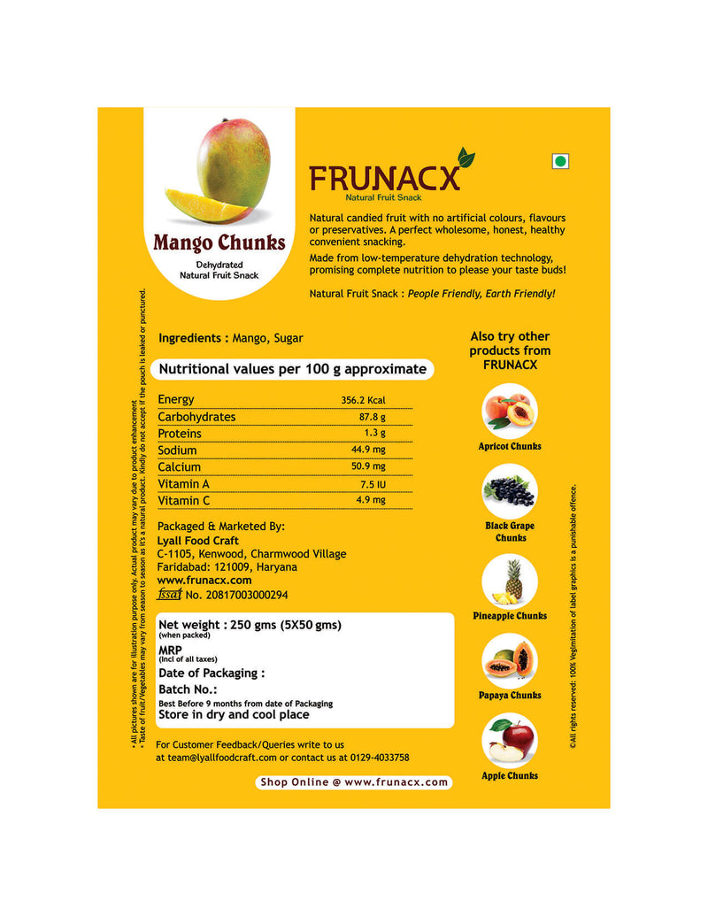 Mango Chunks (Pack of 5*50Gms)