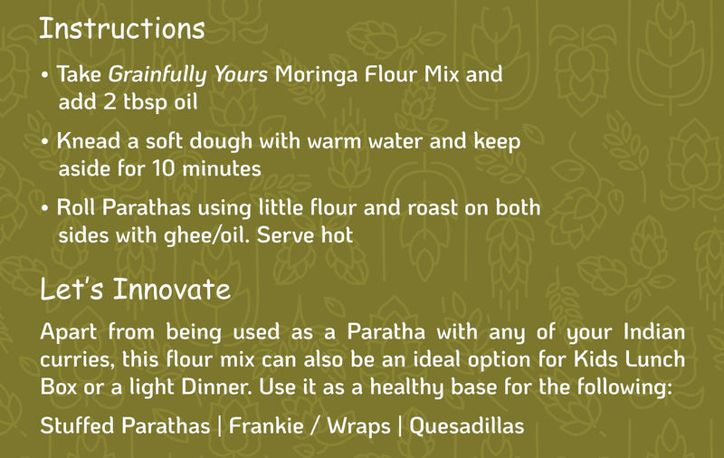 Moringa Flour Mix - Paratha | Wrap | Tortilla