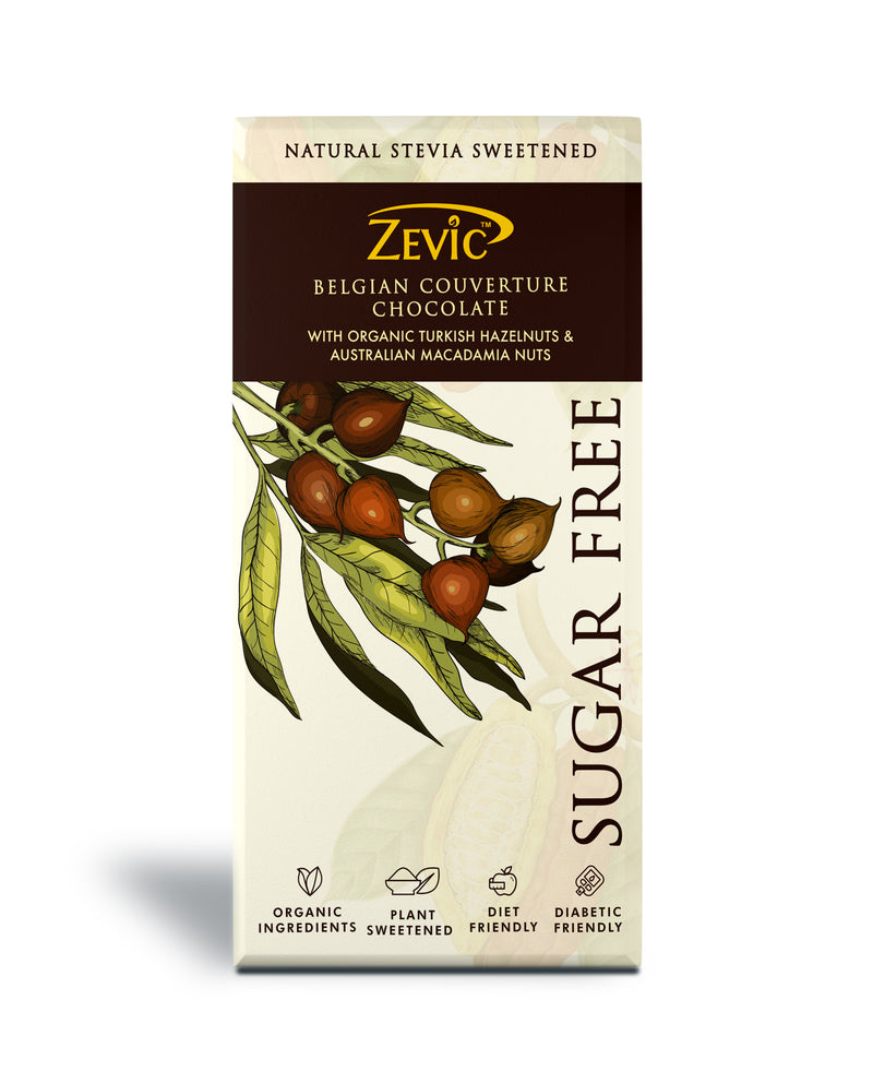 Milk Couverture Chocolate (Macadamia and Hazel Nuts) 90 gm