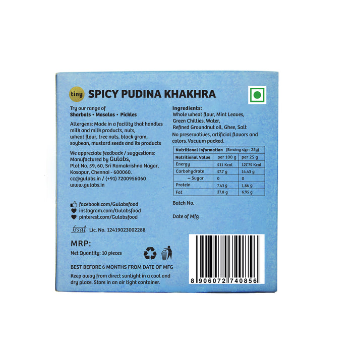 Gulabs Tiny Spicy Pudina Khakhra