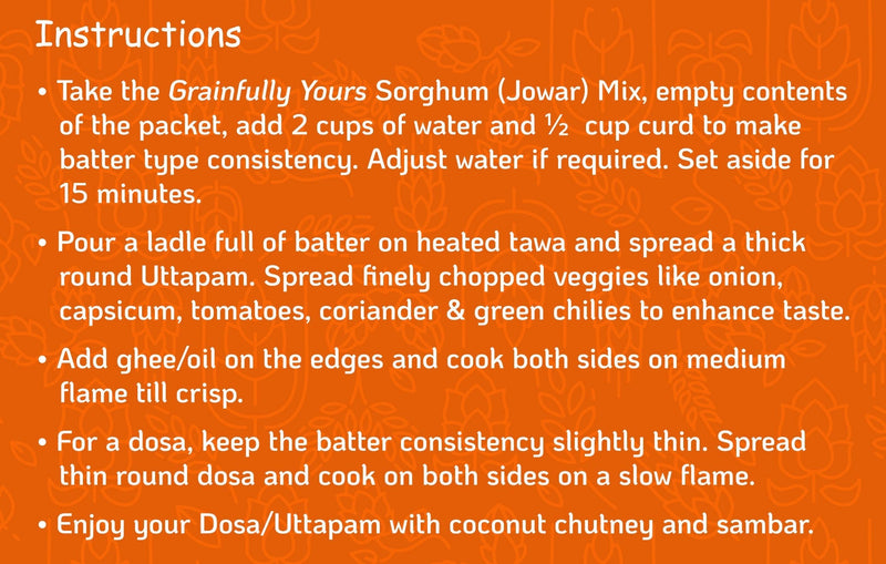 Sorghum (Jowar) Flour Mix- Dosa | Uttapam