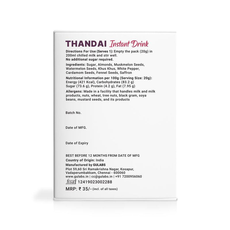 Gulabs Thandai Powder Instant Drink