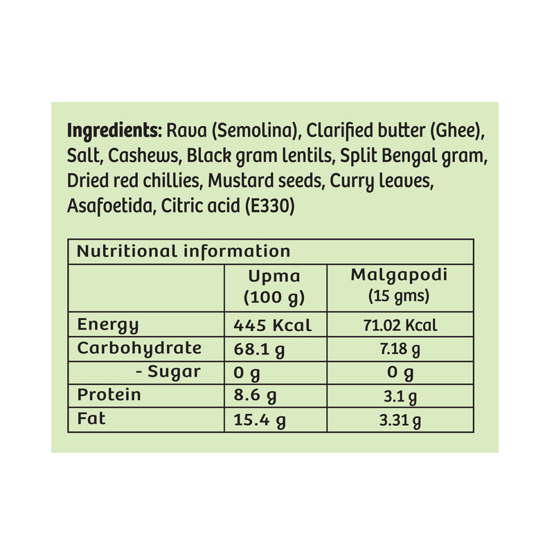Gulabs Rava Upma Mix With Malgapodi