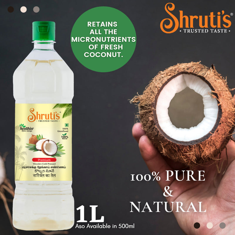 Cold Pressed Coconut Oil (Chekku / Kachi Ghani)